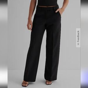 EXPRESS Editor Relaxed Trouser Black Wide-Leg Pants - 8 NEW